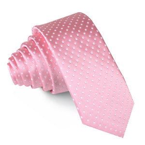 Rose Pink Mini Polka Dots Skinny Tie