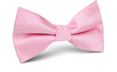 Rose Pink Satin Bow Tie
