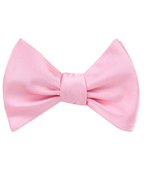 Rose Pink Satin Self Tie Bow Tie