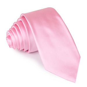 Rose Pink Satin Skinny Tie