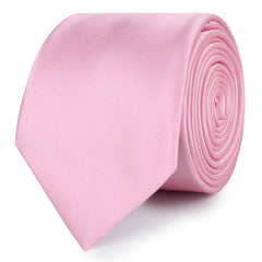 Rose Pink Satin Skinny Ties