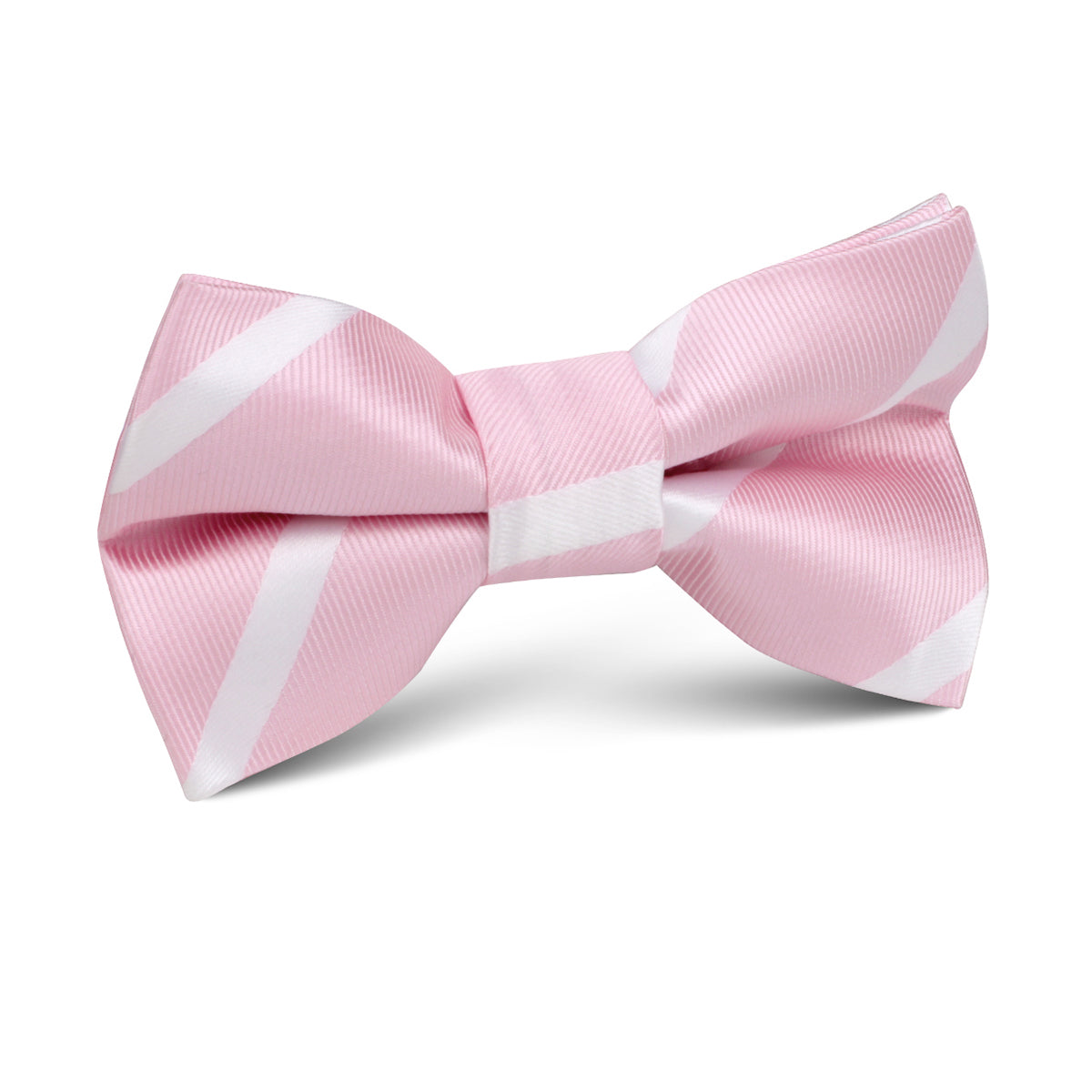 Rose Pink Striped Kids Bow Tie