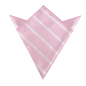 Rose Pink Striped Pocket Square