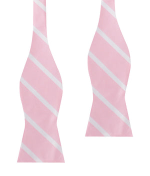 Rose Pink Striped Self Bow Tie