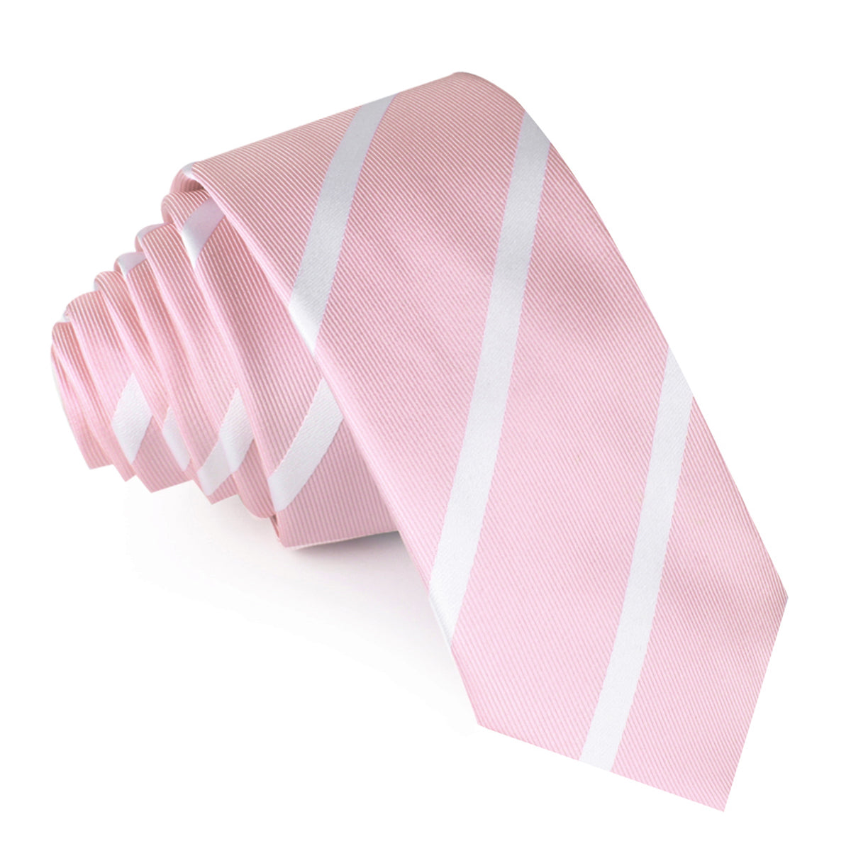 Rose Pink Striped Skinny Tie