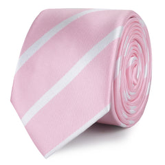 Rose Pink Striped Skinny Ties