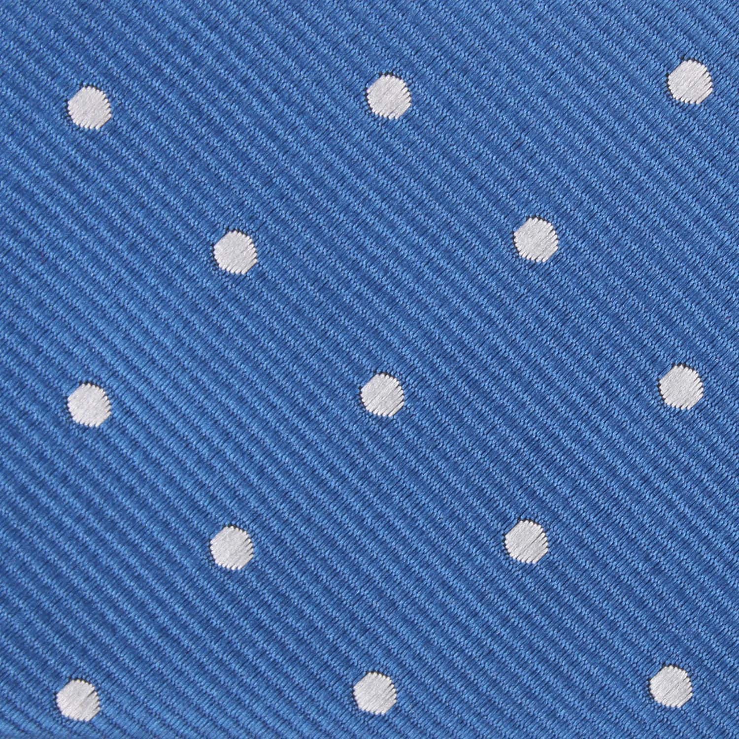 Royal Blue with White Polka Dots Fabric Self Tie Diamond Tip Bow Tie M125