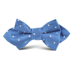 Royal Blue with White Polka Dots Kids Diamond Bow Tie