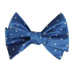 Royal Blue with White Polka Dots Self Tie Bow Tie 2