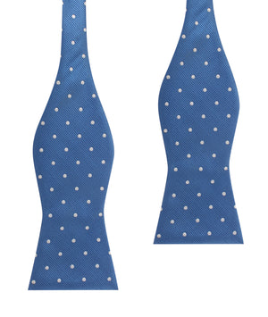 Royal Blue with White Polka Dots Self Tie Bow Tie