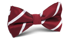 Royal Burgundy Striped Bow Tie