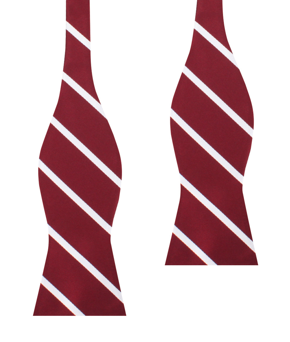 Royal Burgundy Striped Self Bow Tie