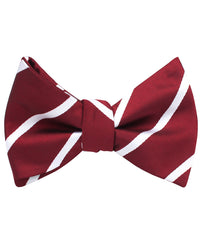 Royal Burgundy Striped Self Tie Bow Tie