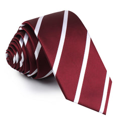 Royal Burgundy Striped Skinny Tie