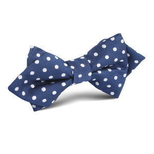 Royal Navy Blue Polka Dots Diamond Bow Tie