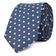 Royal Navy Blue Polka Dots Skinny Tie OTAA roll