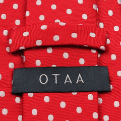 Royal Red Polka Dots Necktie Back View