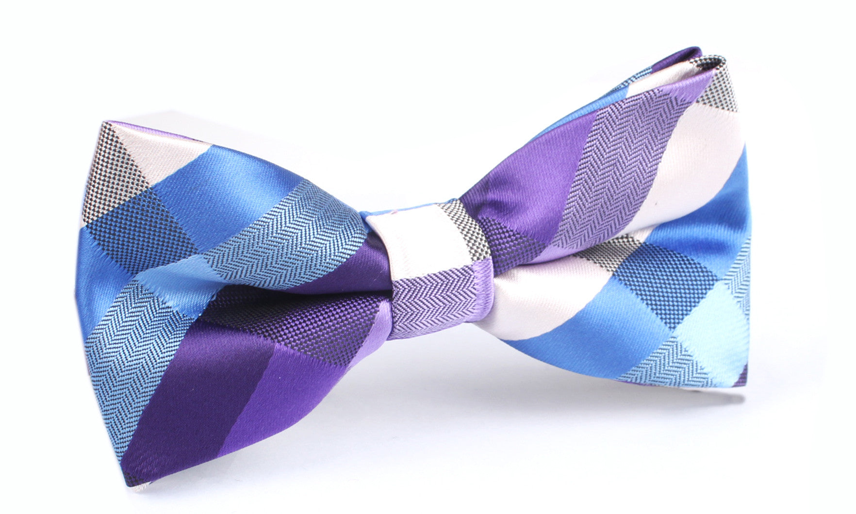 Royal Violet Checkered Bow Tie
