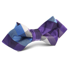 Royal Violet Checkered Diamond Bow Tie