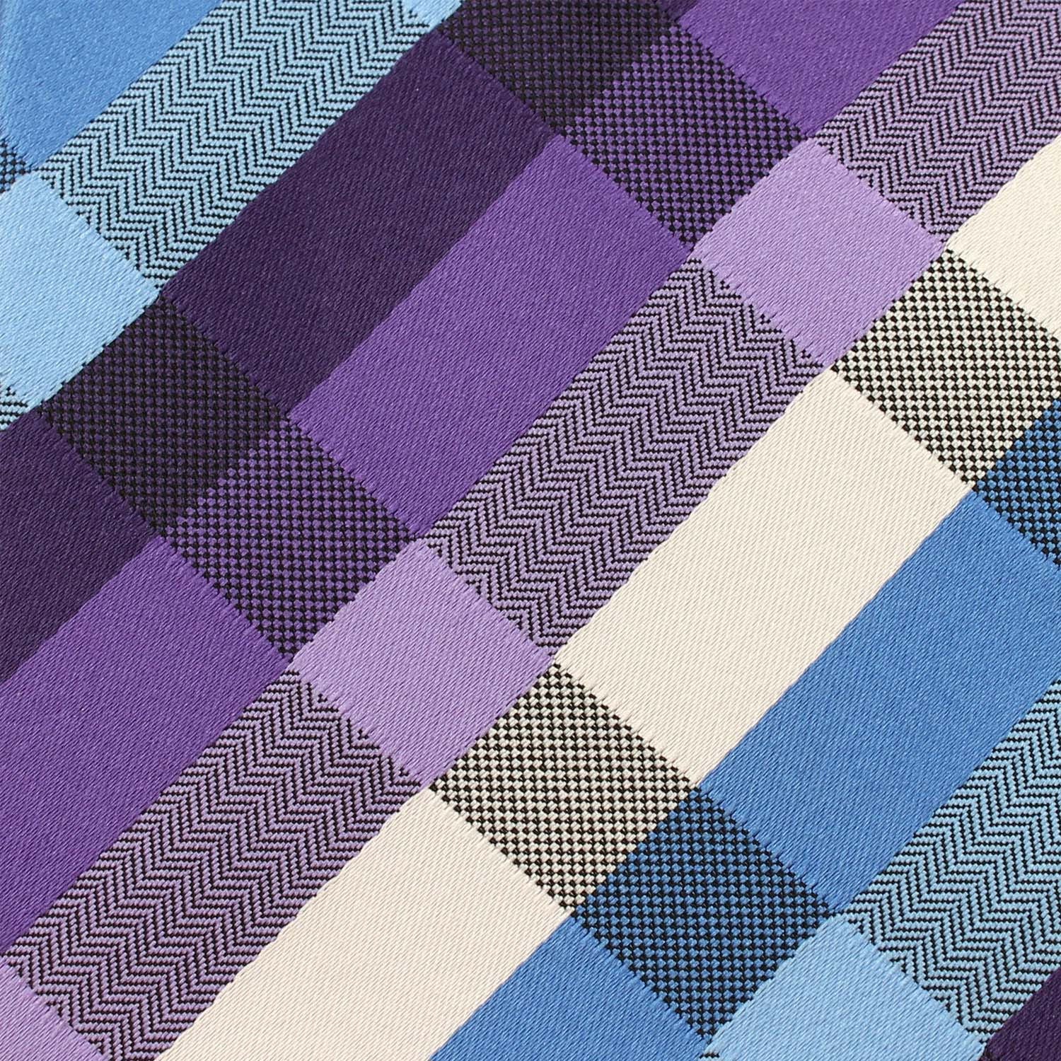 Royal Violet Checkered Fabric Skinny Tie X088