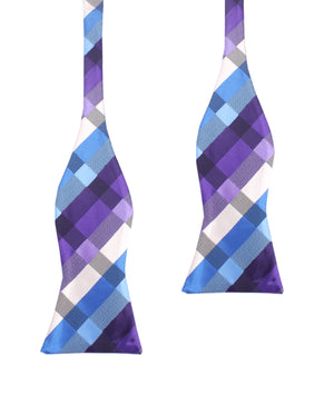 Royal Violet Checkered Self Tie Bow Tie