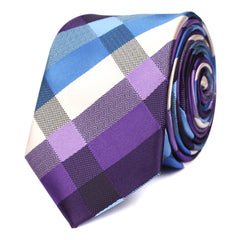 Royal Violet Checkered Skinny Tie OTAA roll