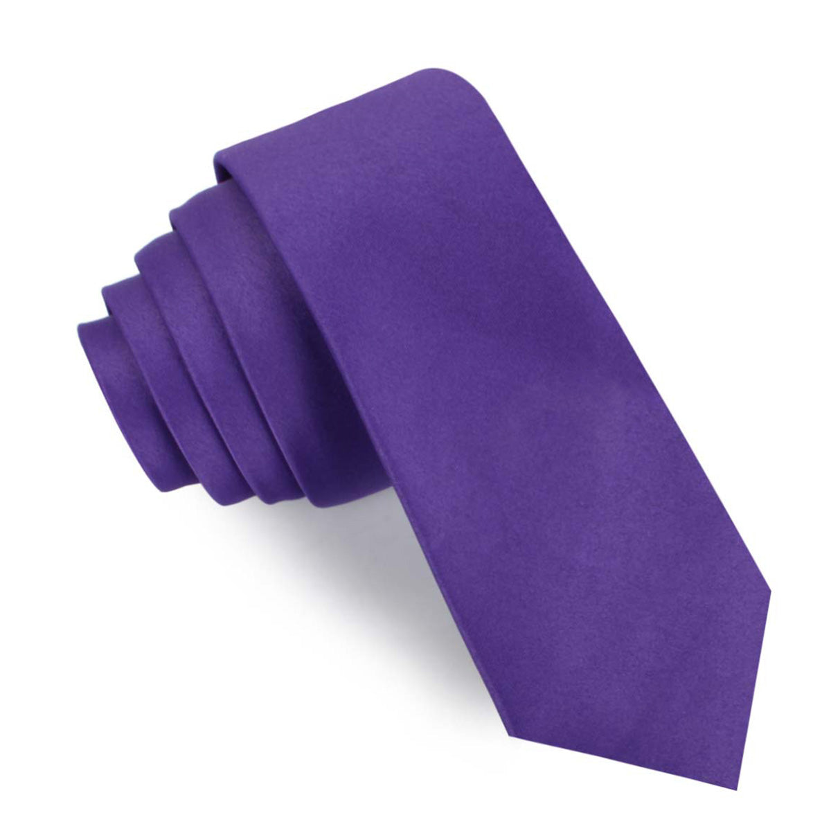 Royal Violet Purple Satin Skinny Tie