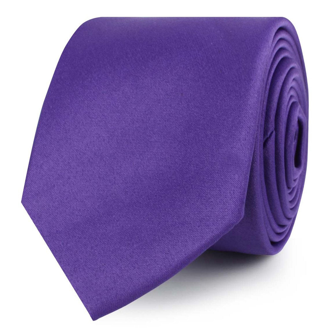 Royal Violet Purple Satin Skinny Ties
