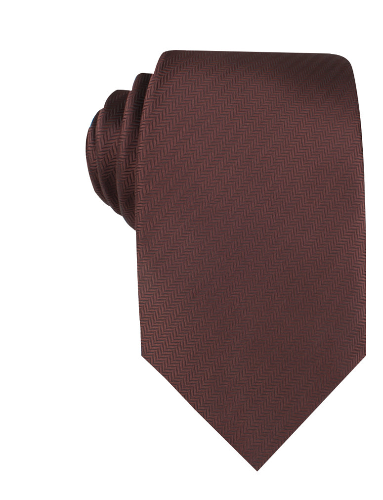 Russet Brown Herringbone Necktie