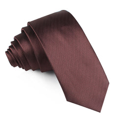 Russet Brown Herringbone Skinny Tie