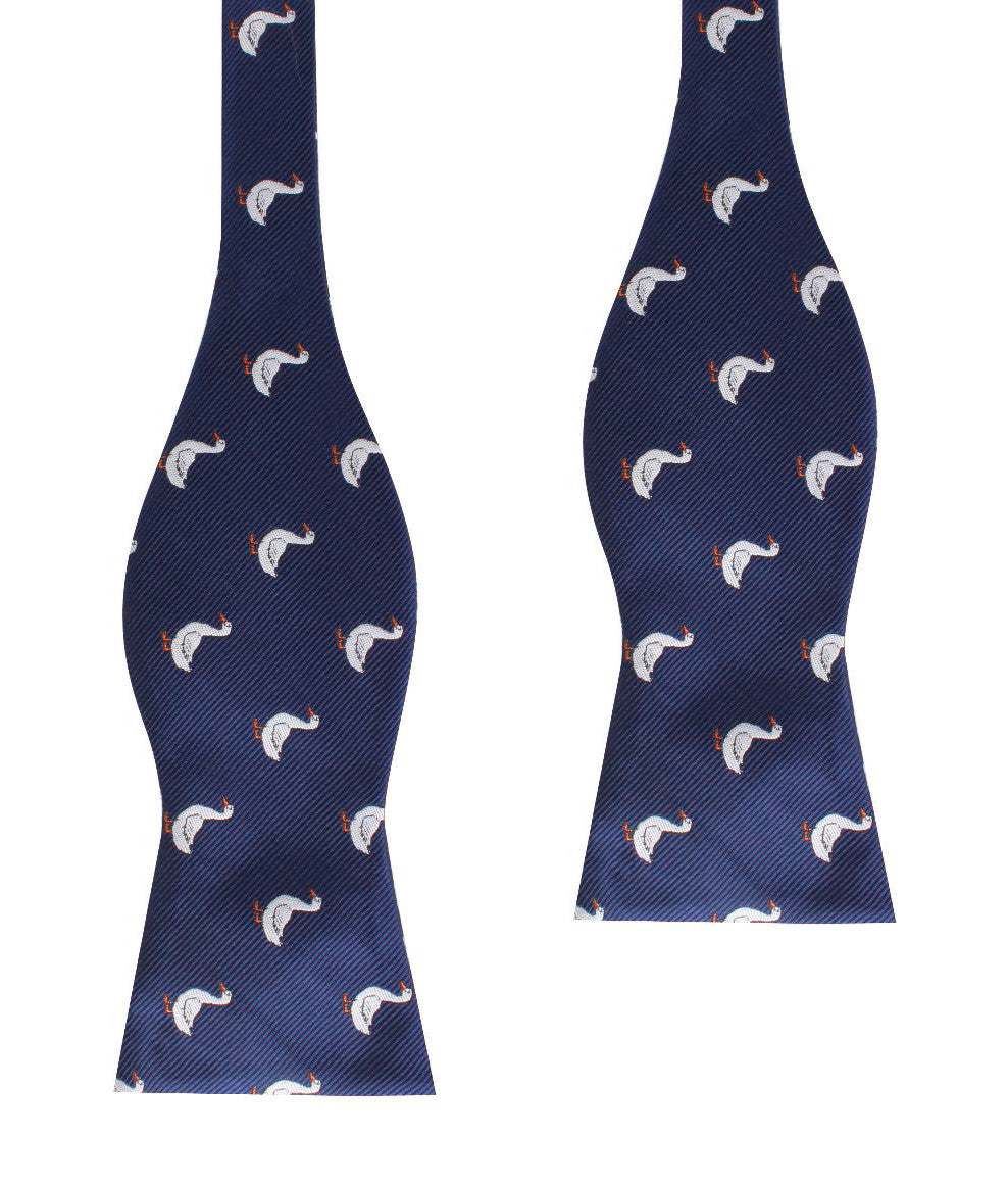 Russian White Goose Self Bow Tie