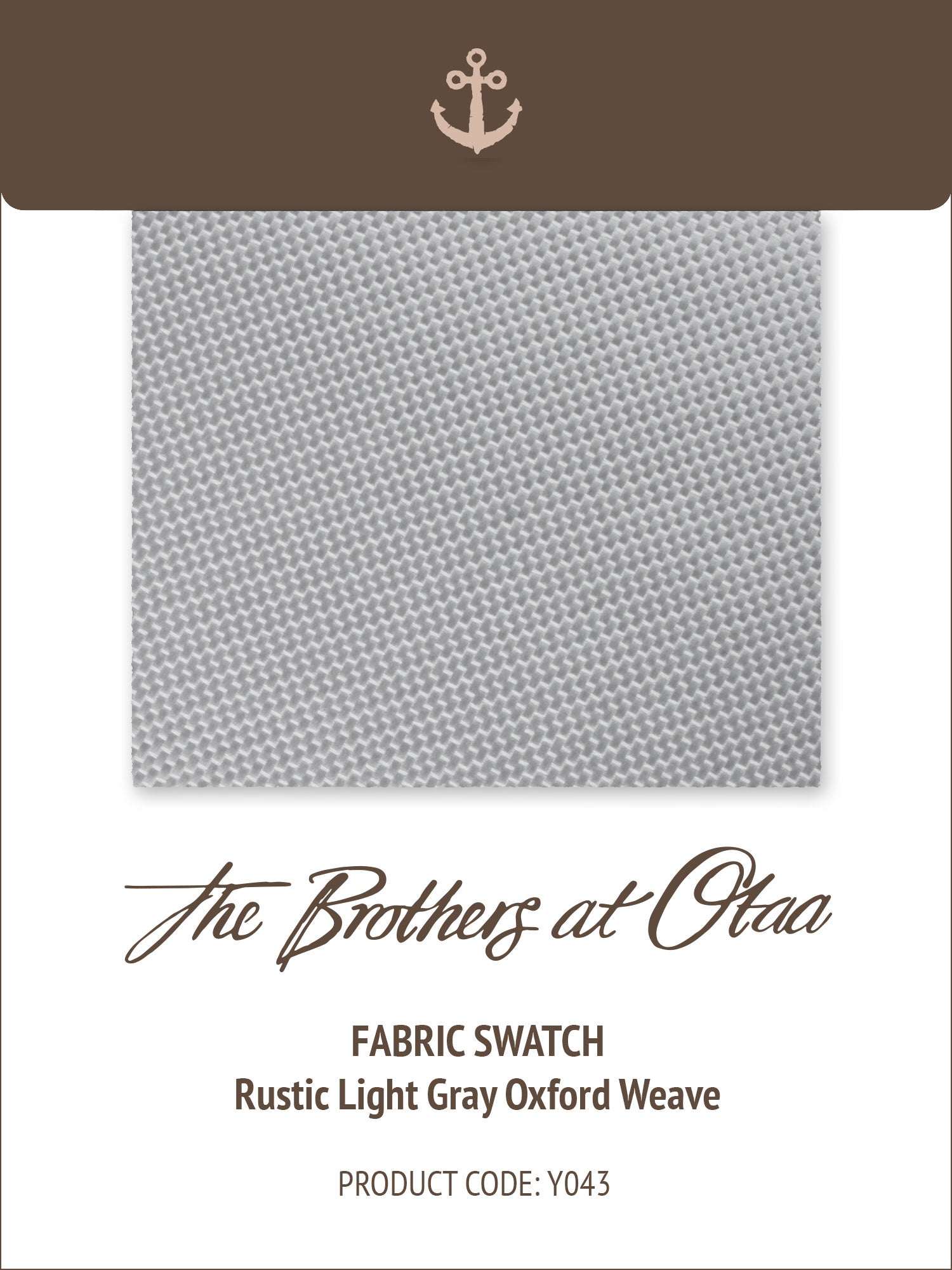 Rustic Light Gray Oxford Weave Y043 Fabric Swatch