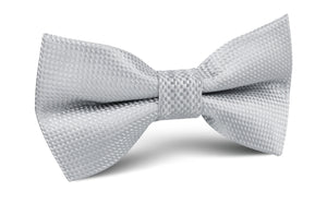 Rustic Light Gray Oxford Weave Bow Tie