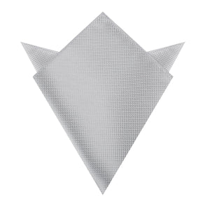 Rustic Light Gray Oxford Weave Pocket Square