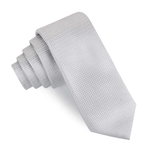 Rustic Light Gray Oxford Weave Skinny Tie