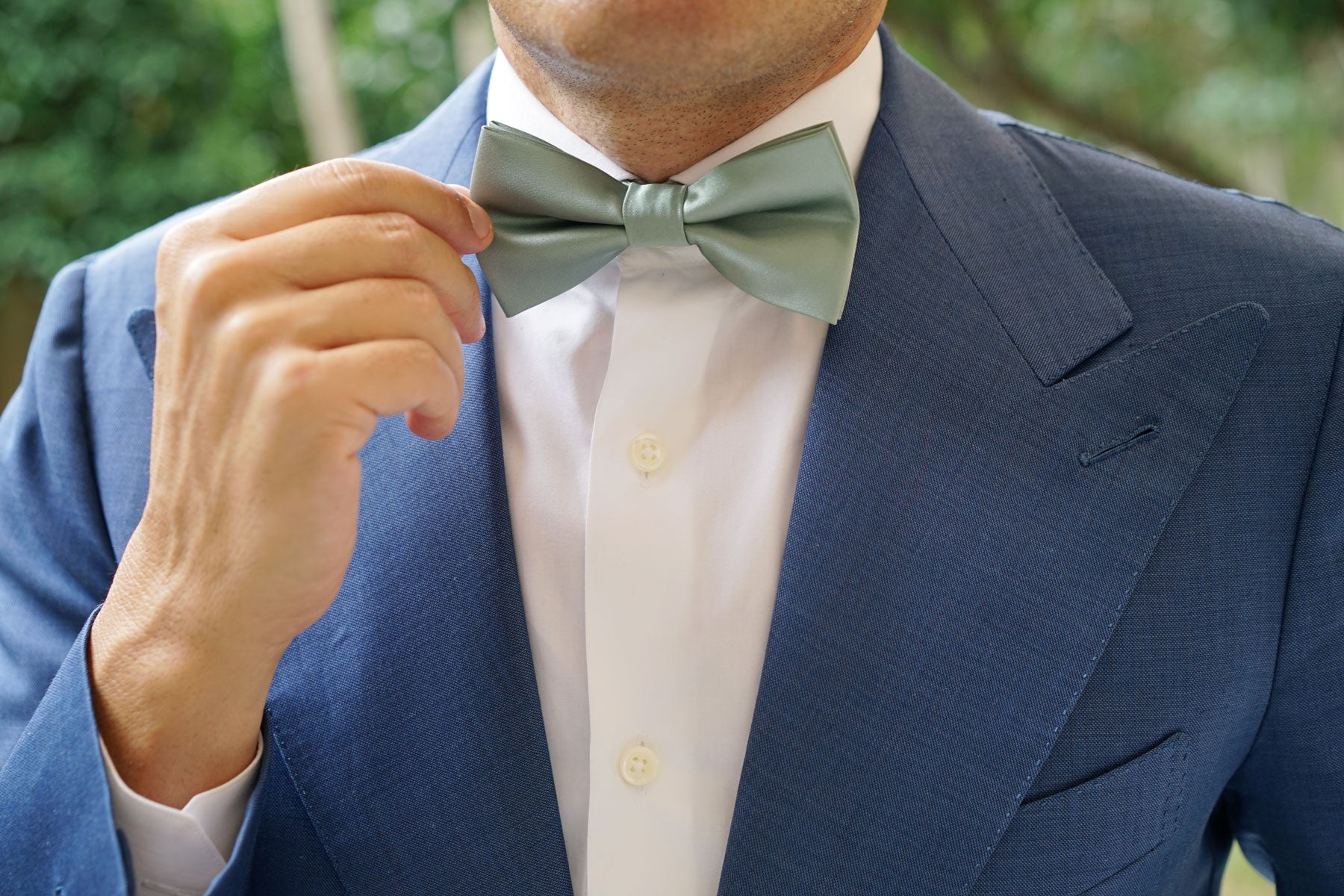 Sage Green Satin Bow Tie | Wedding Bowties | Pre-Tied Bow Ties AU | OTAA