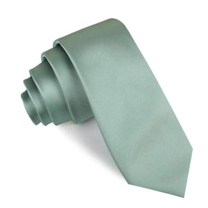 Sage Green Satin Skinny Tie