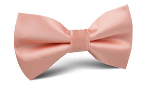 Salmon Frosty Pink Satin Bow Tie