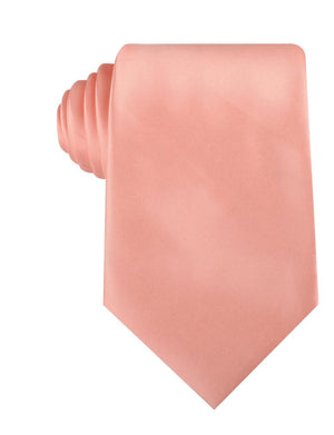 Salmon Frosty Pink Satin Necktie