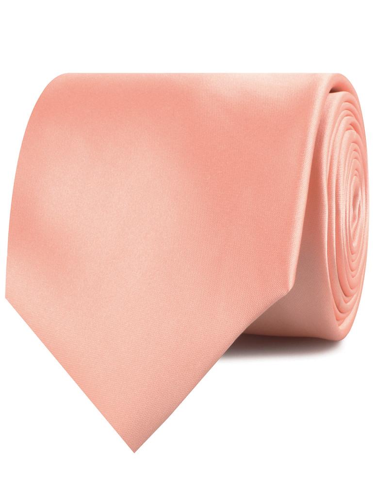 Salmon Frosty Pink Satin Neckties