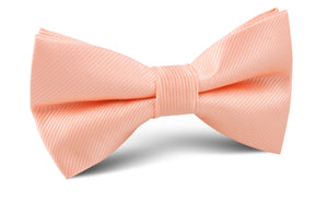 Salmon Frosty Pink Twill Bow Tie