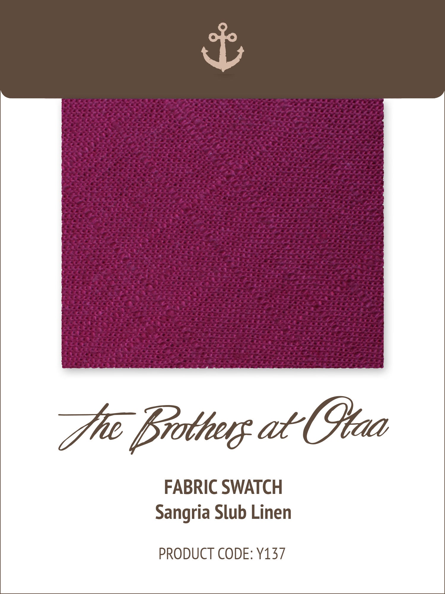 Sangria Slub Linen Y137 Fabric Swatch
