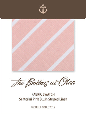 Fabric Swatch (Y312) - Santorini Pink Blush Striped Linen