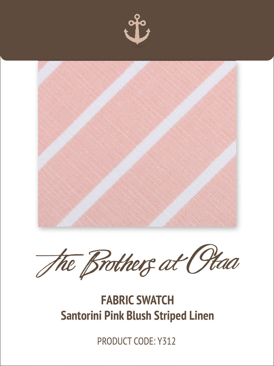 Fabric Swatch (Y312) - Santorini Pink Blush Striped Linen