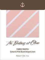 Santorini Pink Blush Striped Linen Y312 Fabric Swatch