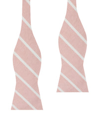Santorini Pink Blush Striped Linen Self Bow Tie