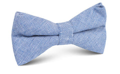 Santorini Blue Zig Zag Linen Bow Tie