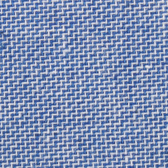 Santorini Blue Zig Zag Linen Fabric Mens Bow Tie