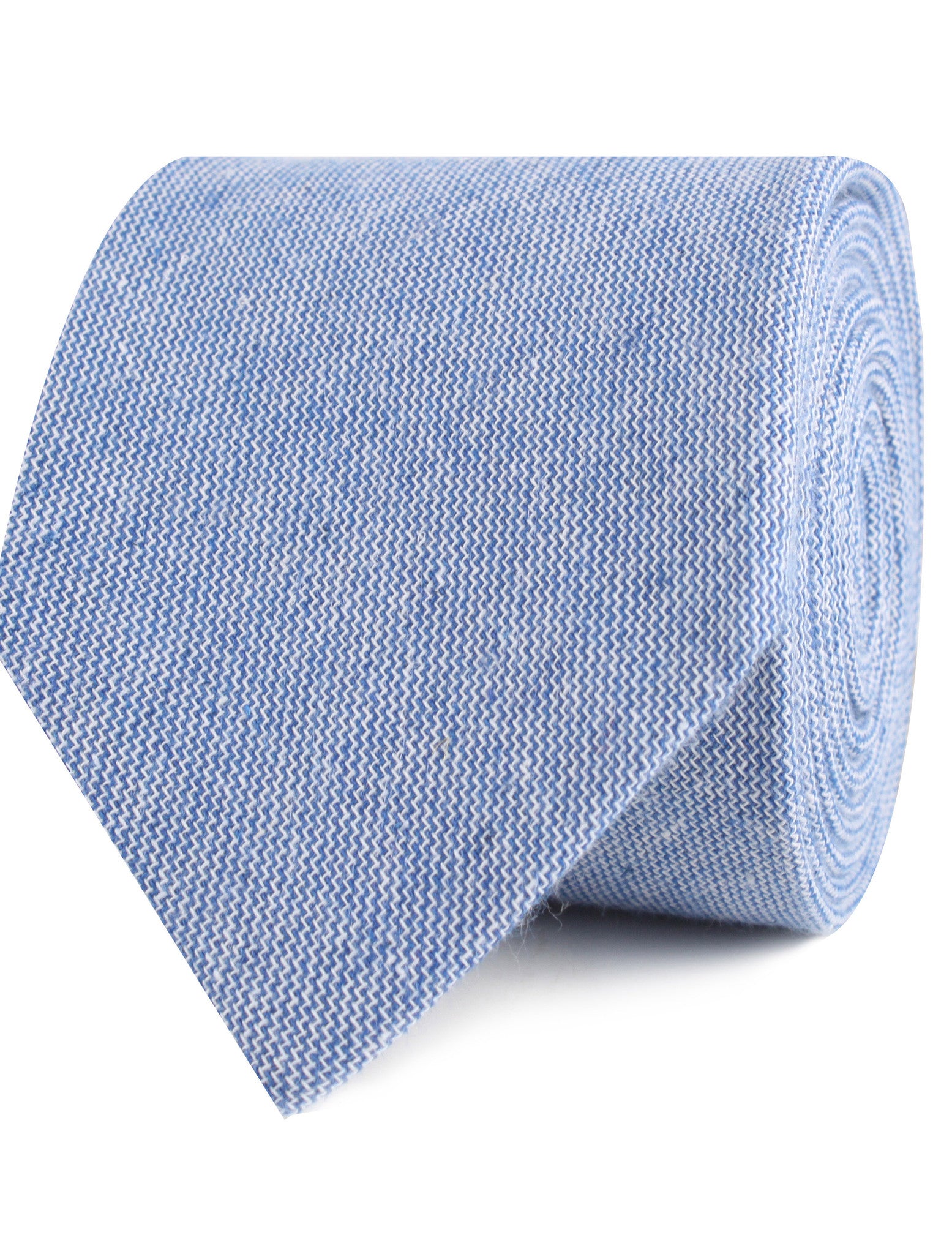 Santorini Blue Zig Zag Linen Necktie