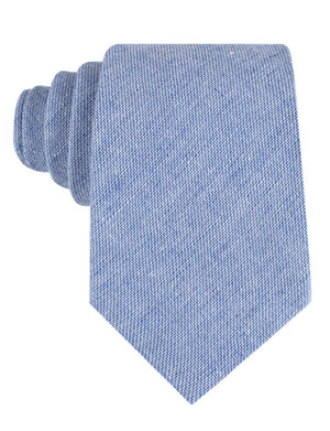 Santorini Blue Zig Zag Linen Tie